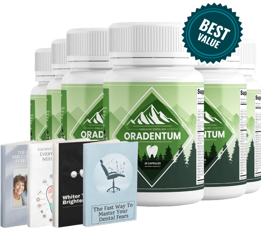 Six bottles of Oradentum with bonus eBooks